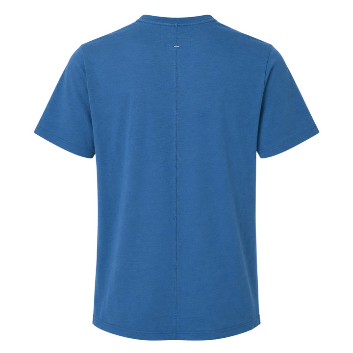rag & bone Garment Dye Classic Pocket Tee in blue, featuring a crew neck, short sleeves, and a patch chest pocket with topstitching
