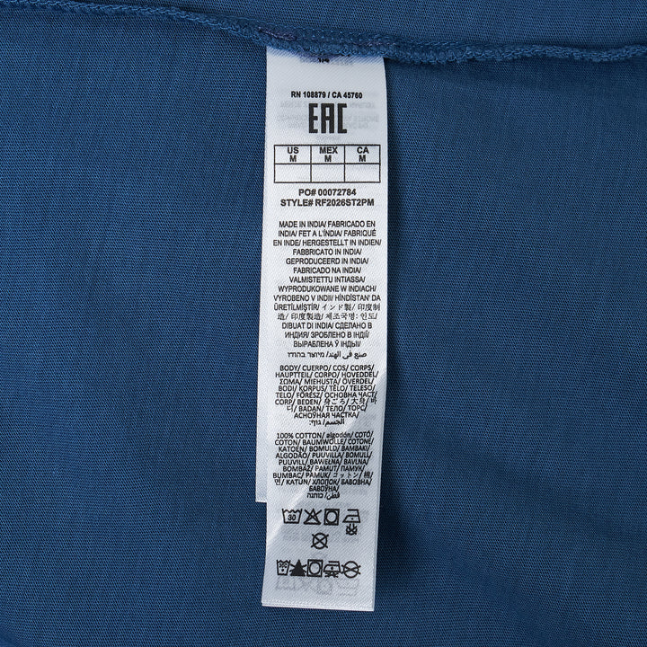 rag & bone Garment Dye Classic Pocket Tee in blue, featuring a crew neck, short sleeves, and a patch chest pocket with topstitching