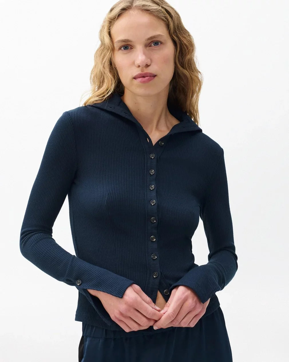 Knit Rib Button Cardigan