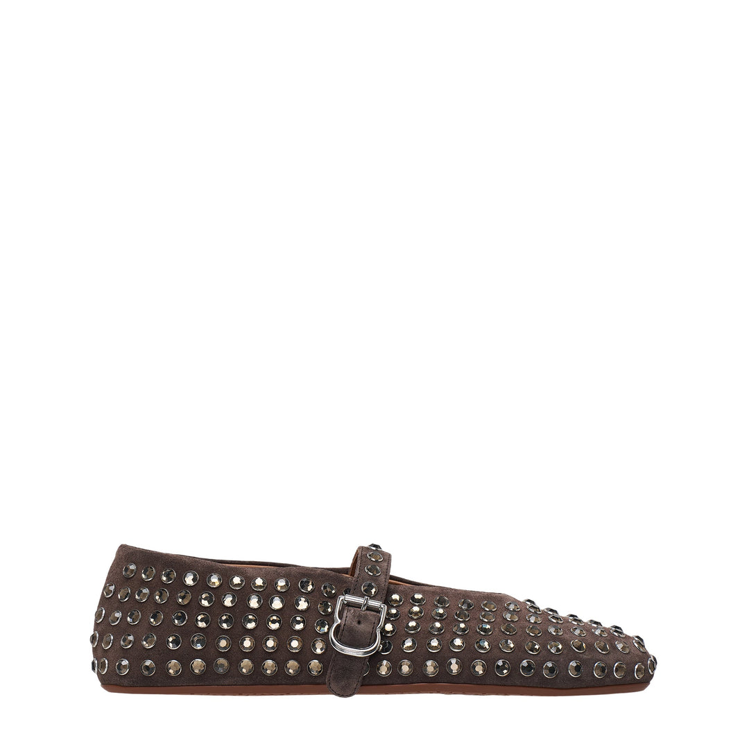 Strass Suede Ballet Flats