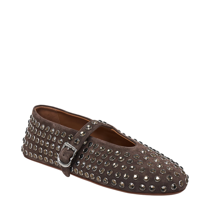 Strass Suede Ballet Flats