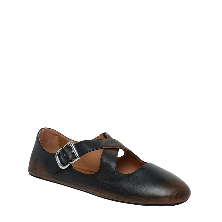 ALAIA Ballet Flats Treated Calfskin – Available at Club 21, Official Retailer in Singapore, Malaysia & Thailand with Global Shipping Online