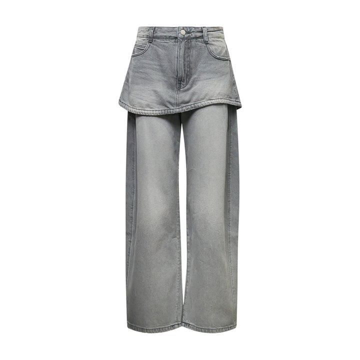 Asymmetrical Skirt Jean