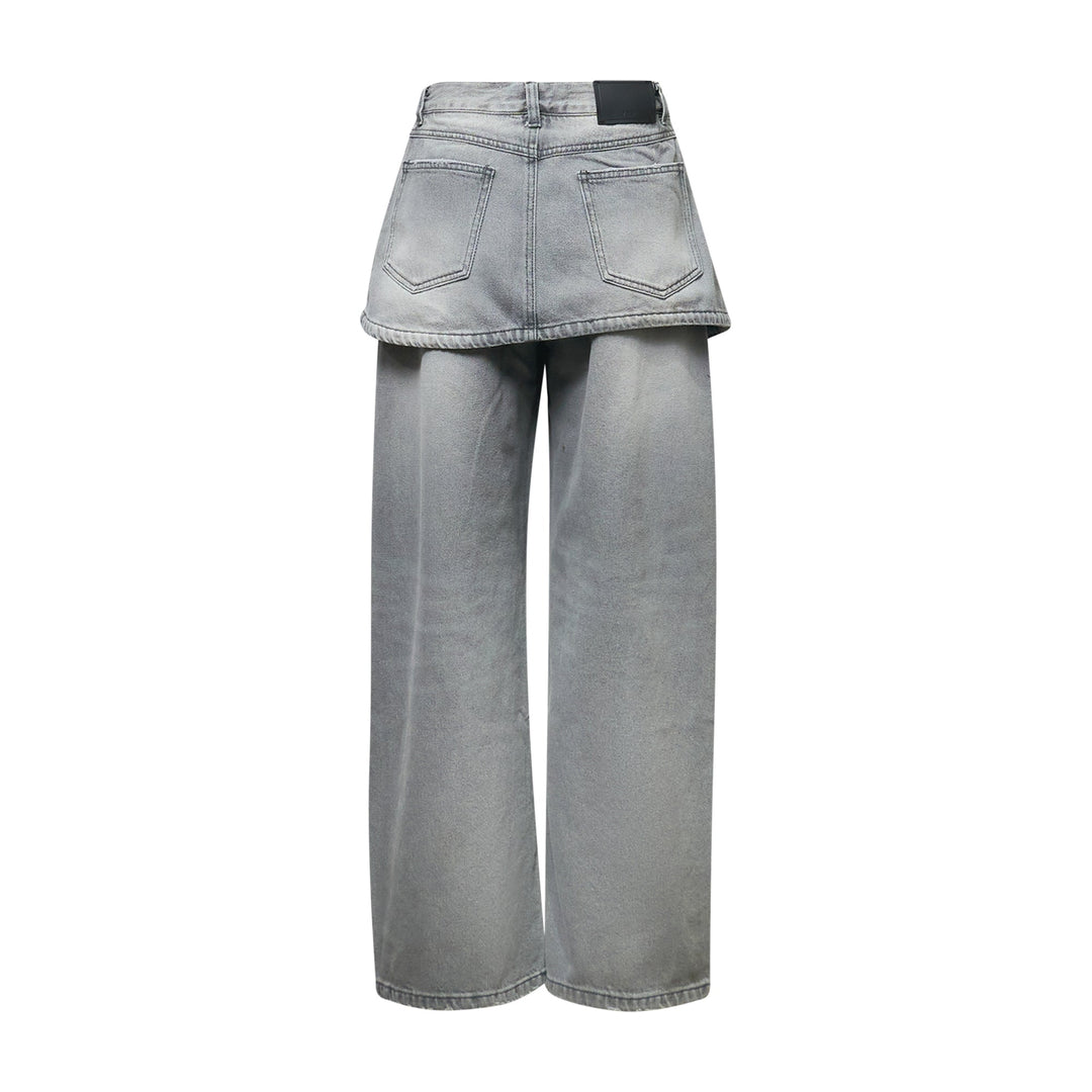 Asymmetrical Skirt Jean