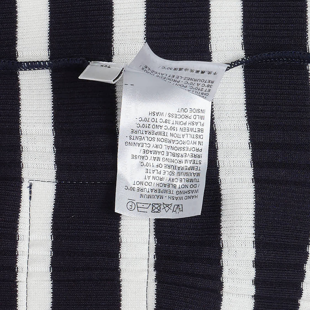 Striped Rib Scallop Edge Tee