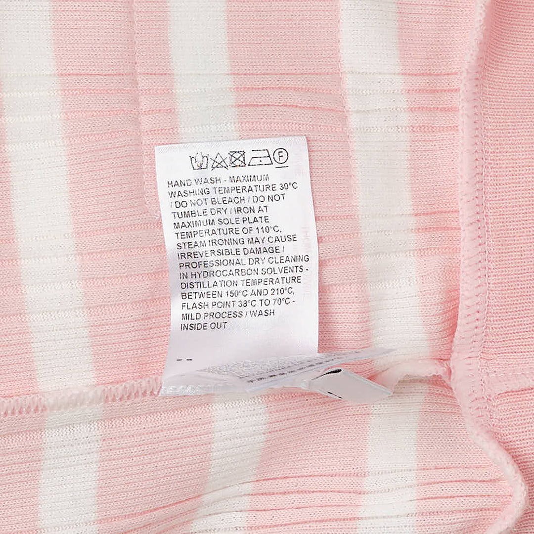 Striped Rib Scallop Edge Tee