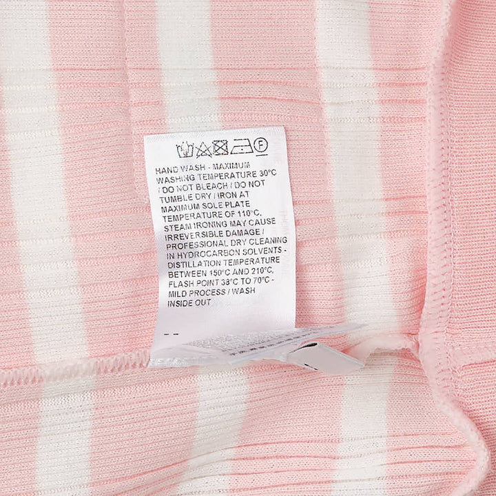 Striped Rib Scallop Edge Tee