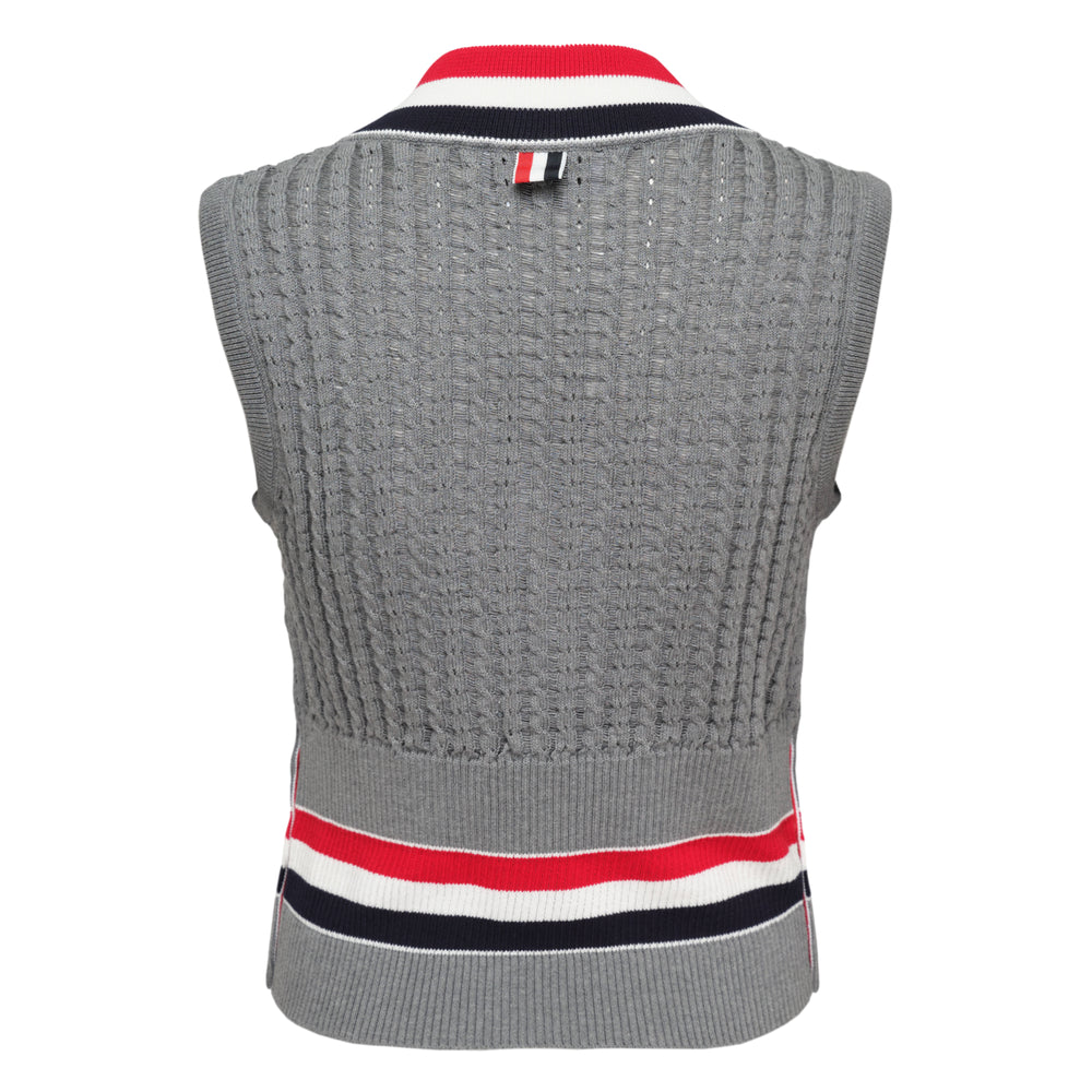 Thom Browne Baby Ladder Cable Shrunken Vest – Available at Club 21, Official Retailer in Singapore, Malaysia & Thailand with Global Shipping Online