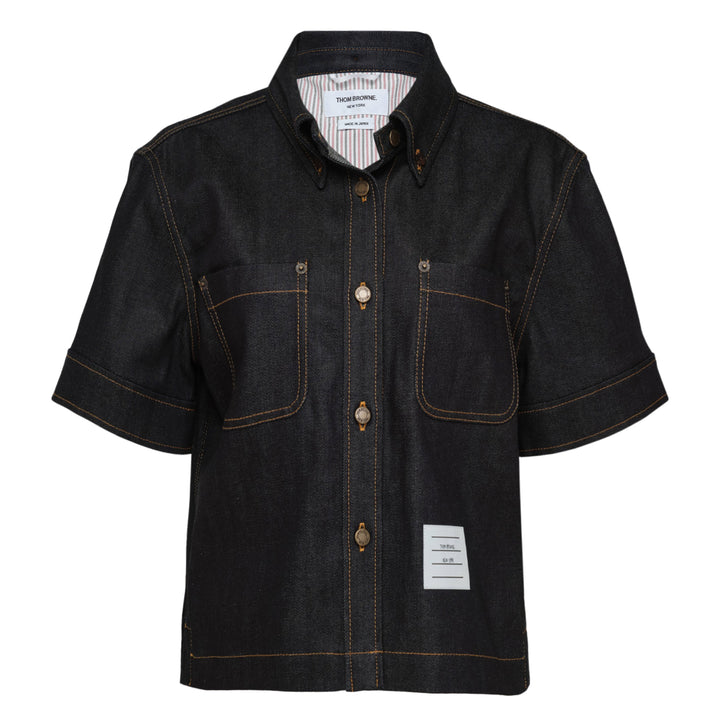 Short Sleeve Denim Button Down Shirt