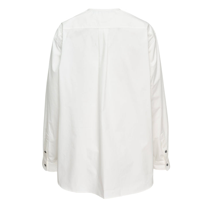 Long Sleeve Round Neck Pocket Blouse