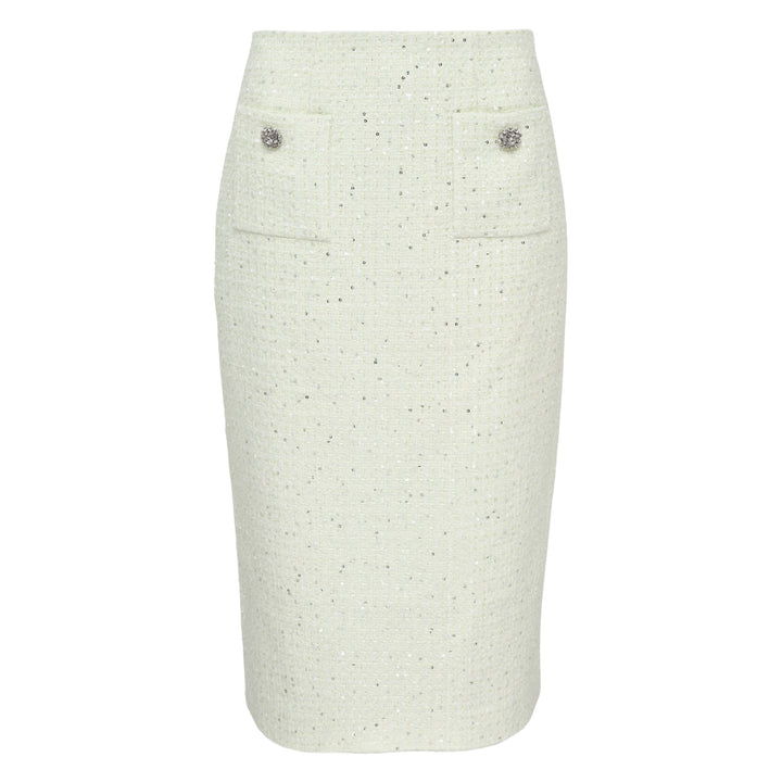 Lime Boucle Midi Skirt