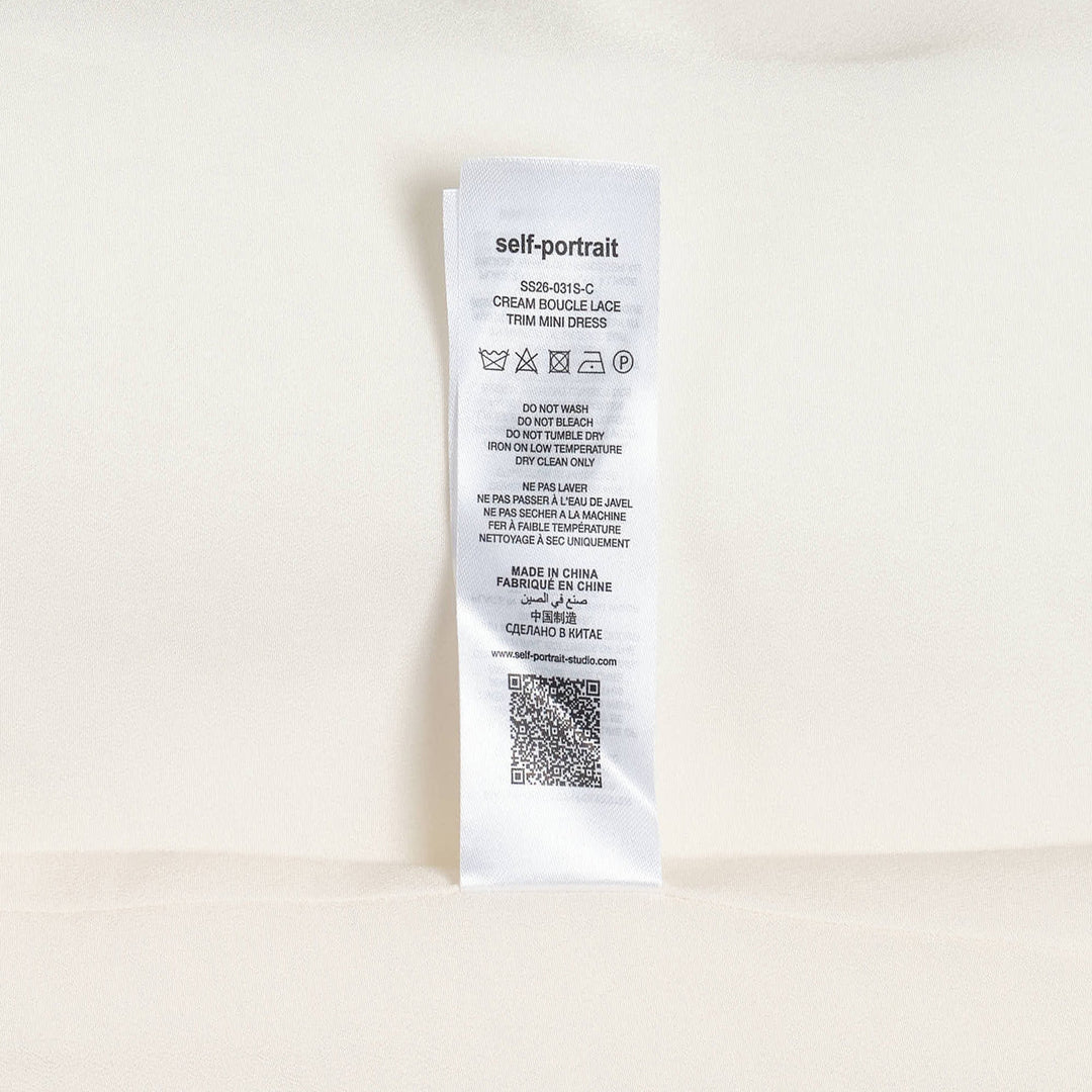 Cream Boucle Lace Trim Mini Dress