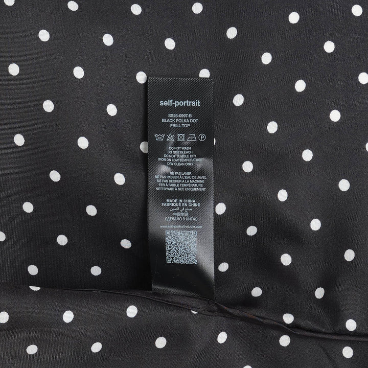 Black Polka Dot Frill Top