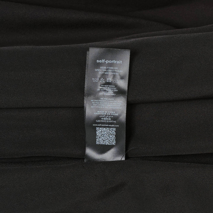 Grey Tailored Polka Dot Midi Dress