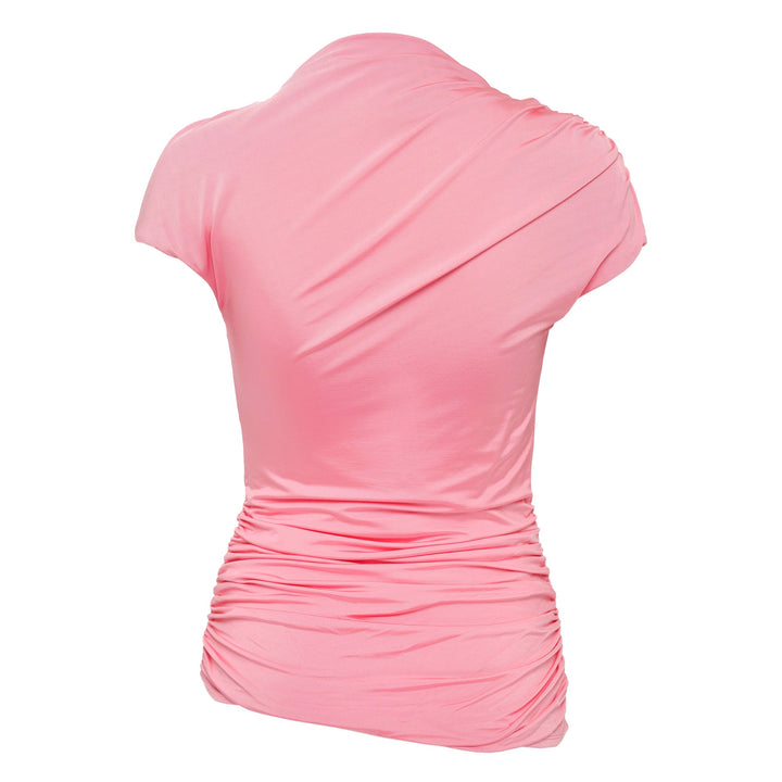 Pink Jersey Gathered Top
