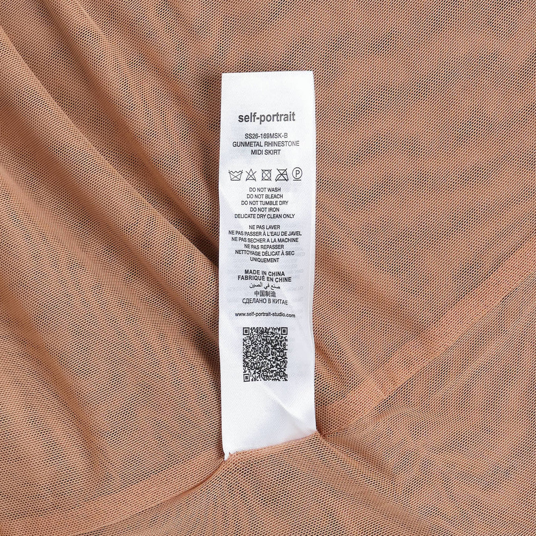 Gunmetal Rhinestone Midi Skirt