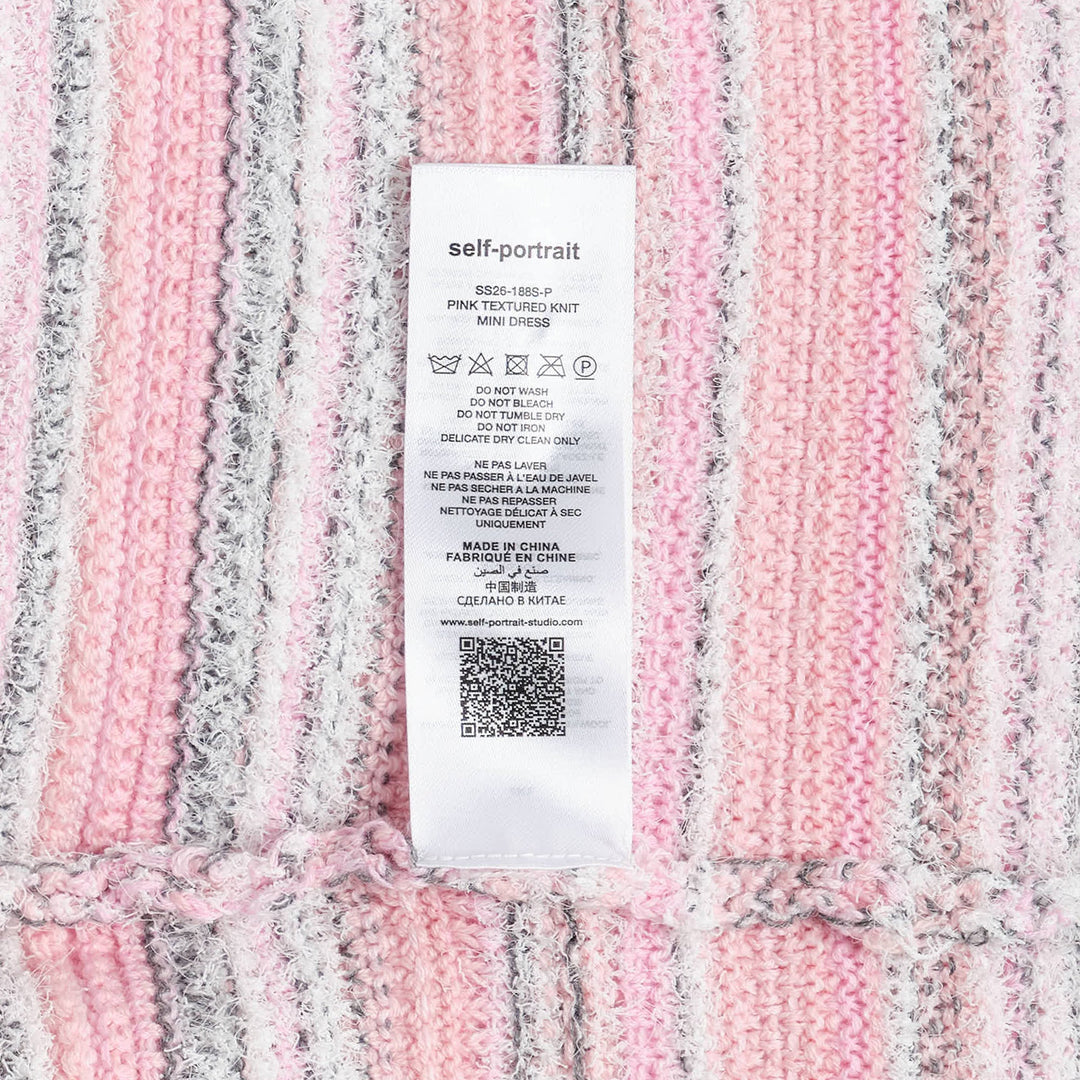 Pink Textured Knit Mini Dress