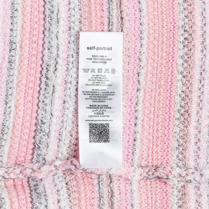 Pink Textured Knit Mini Dress