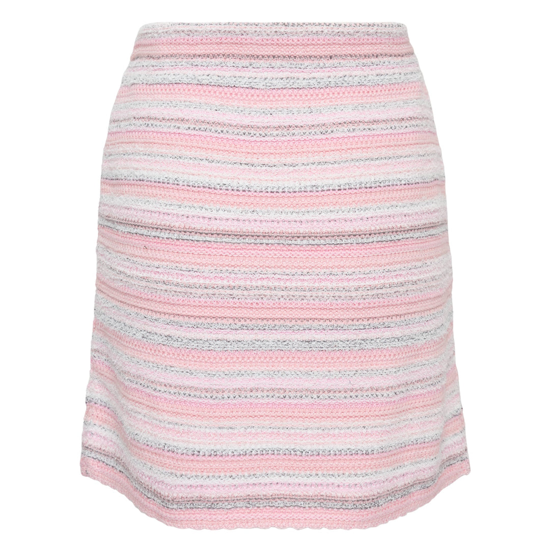 Pink Textured Knit Mini Skirt
