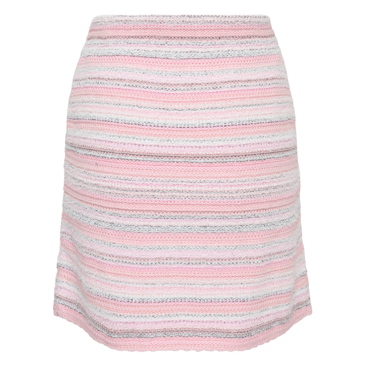 Pink Textured Knit Mini Skirt