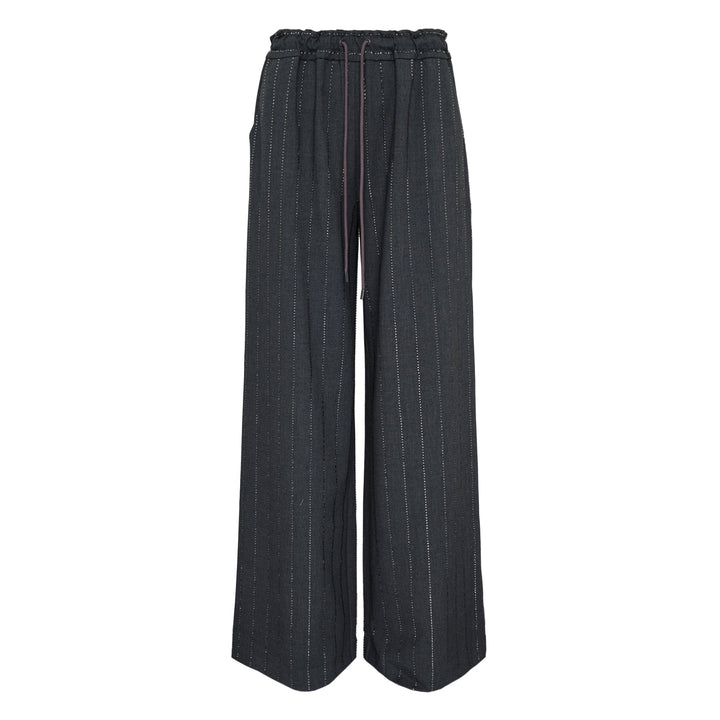 Grey Rhinestone Pinstripe Trousers
