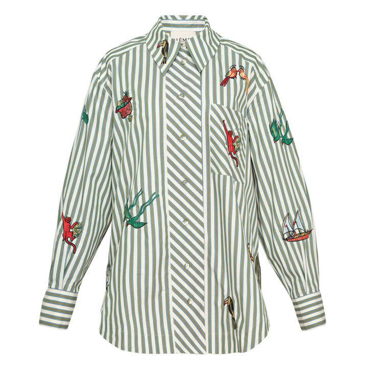 Bisou Embroidered Long Sleeve Blouse