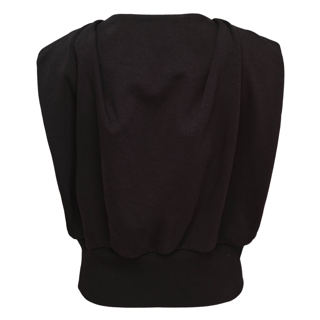 Draped Sleeveless French Terry Top