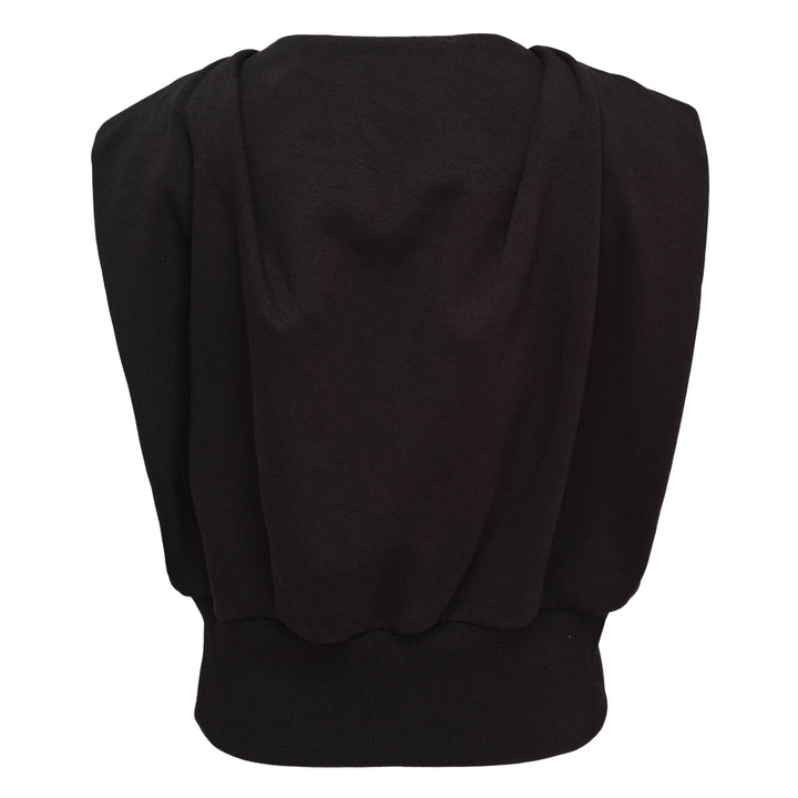 Draped Sleeveless French Terry Top