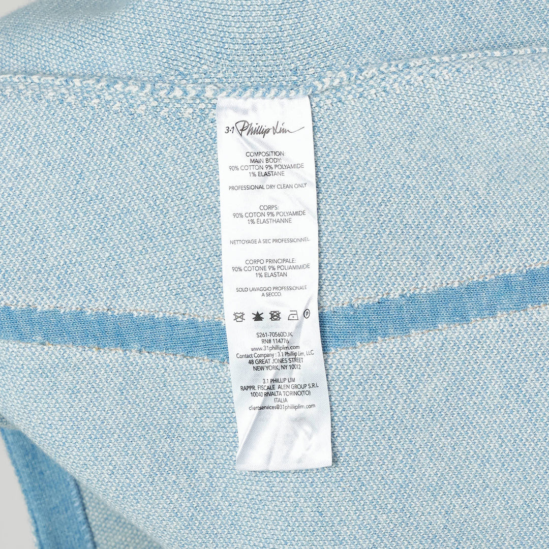 Denim Effect Crew Neck Button Vest