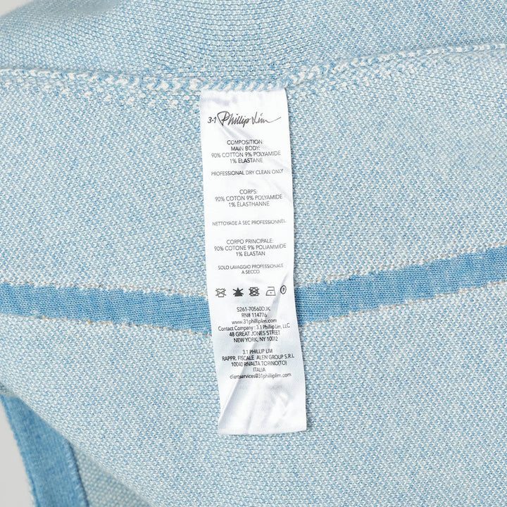 Denim Effect Crew Neck Button Vest