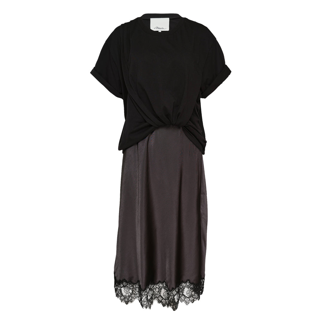Draped T-Shirt Slip Combo Dress