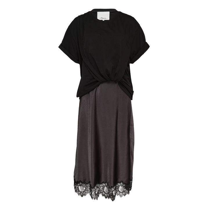 Draped T-Shirt Slip Combo Dress