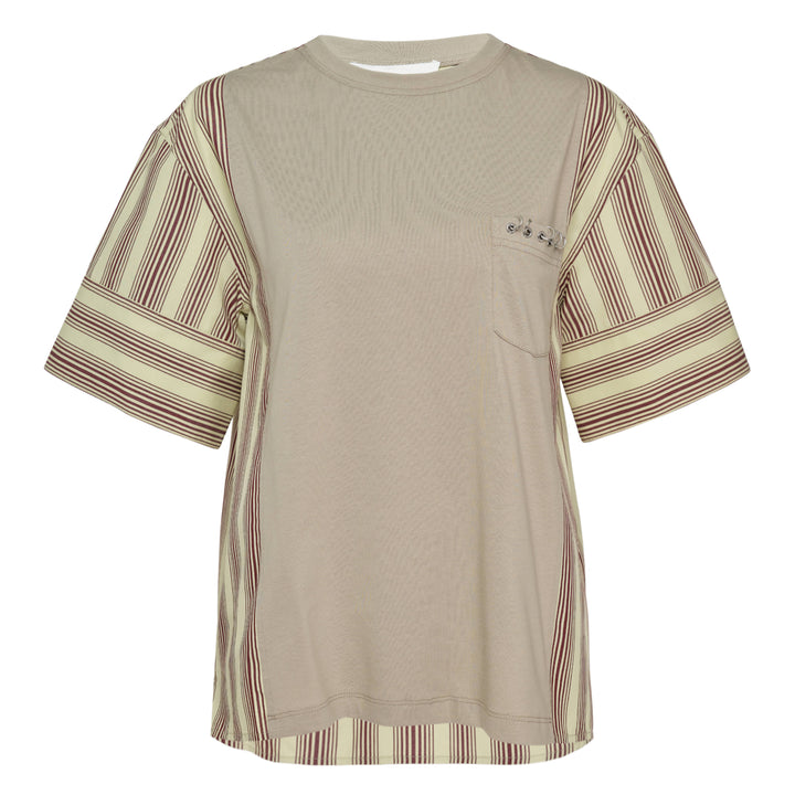 T-Shirt With Stripe Combo Panel