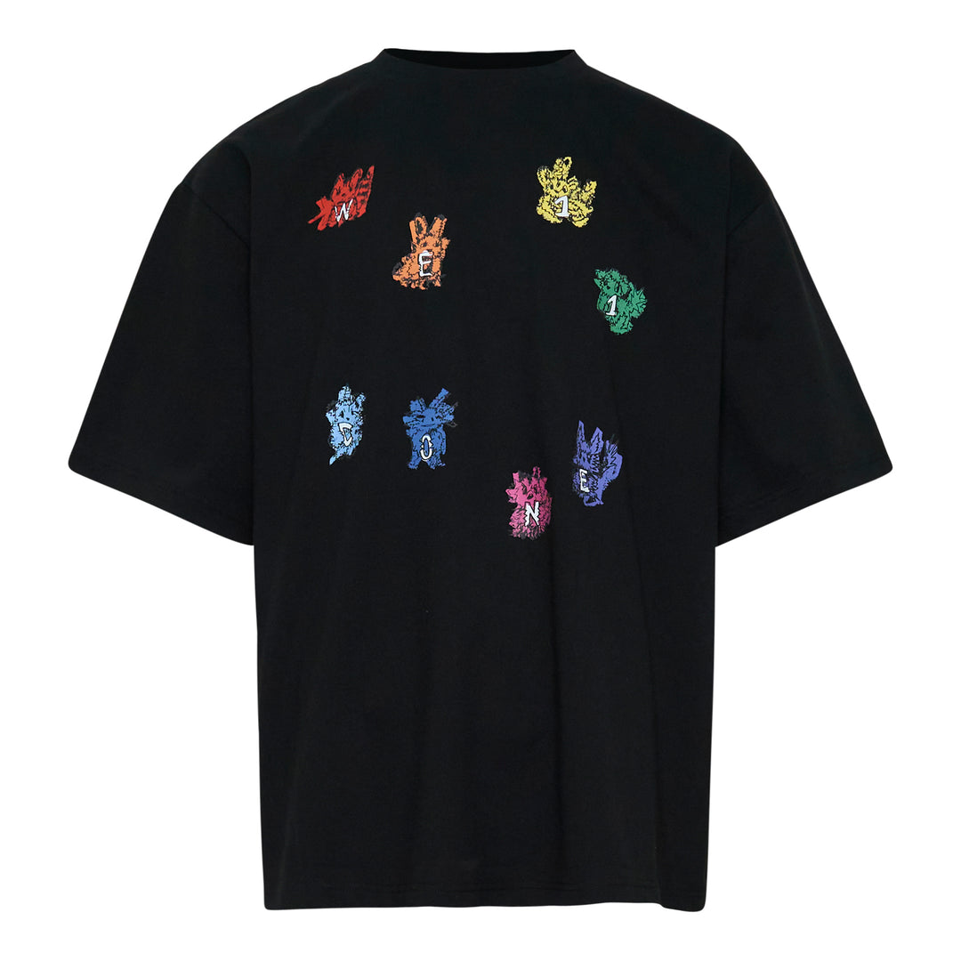 We11done Black Sticker Monster T-Shirt – Available at Club 21, Official Retailer in Singapore, Malaysia & Thailand with Global Shipping Online
