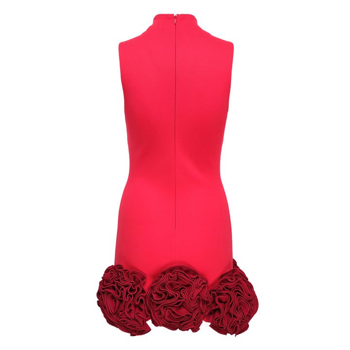 Red Ruffled Hem Dress