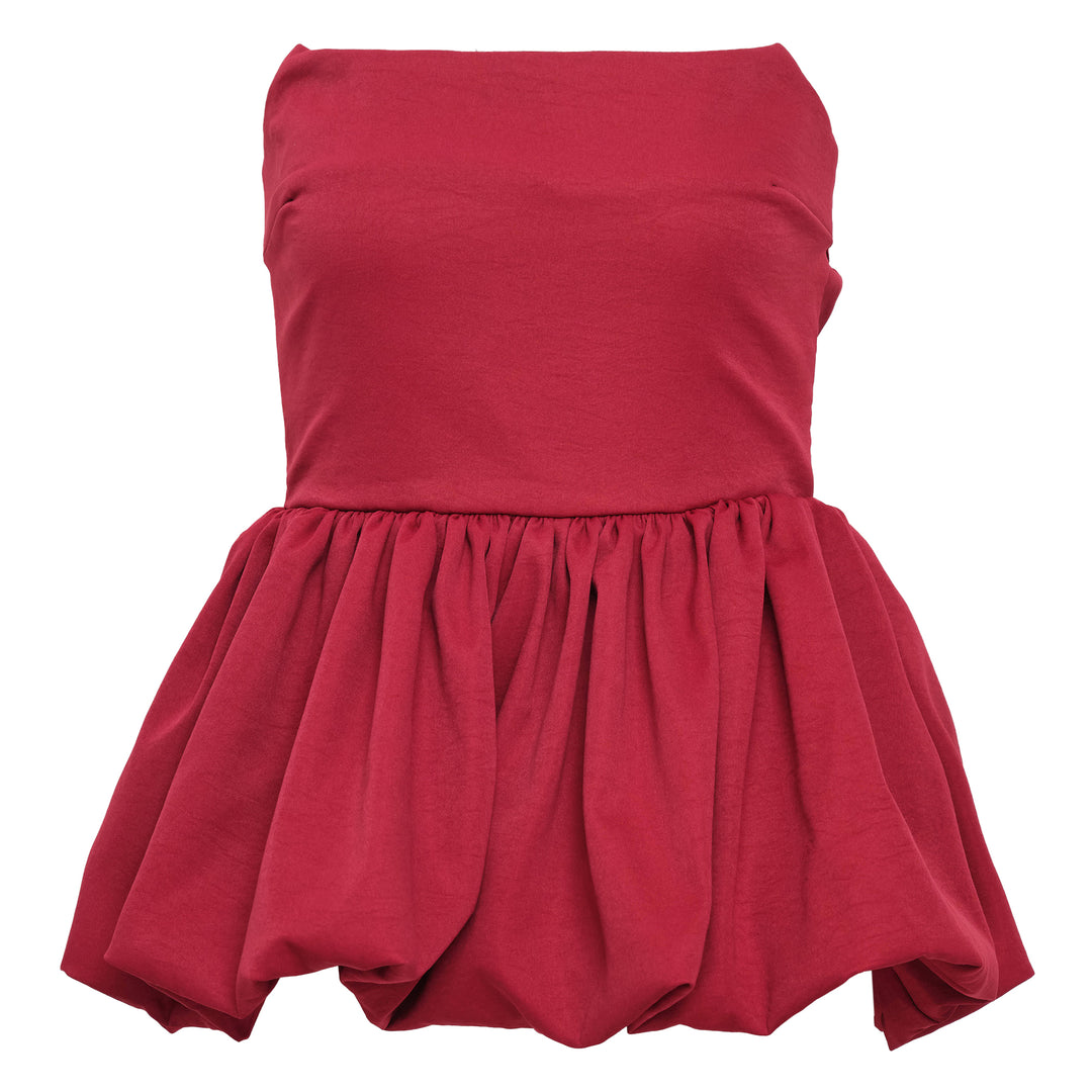 Strapless Peplum Top