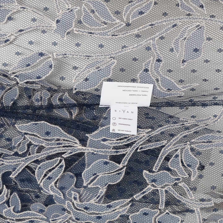 Dot Tulle Top With Linen Embroidery