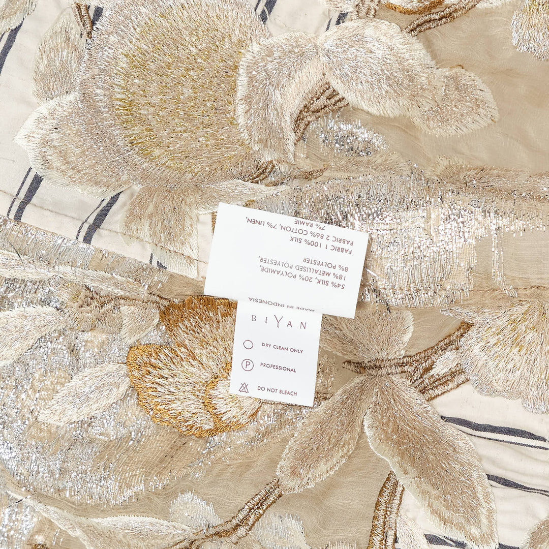 Embroidered Mix Organza Silk Top