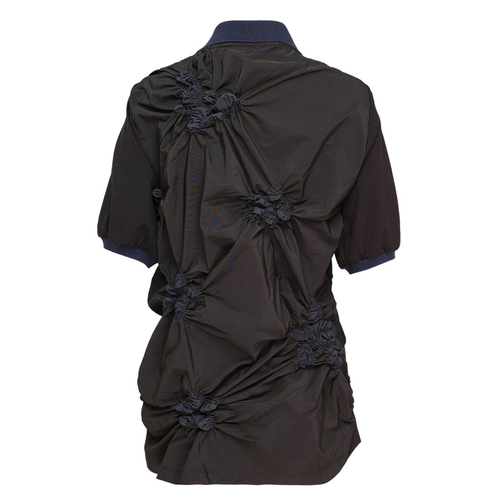 Caroline Hu Black Elastic Ruching Polo – Available at Club 21, Official Retailer in Singapore, Malaysia & Thailand with Global Shipping Online