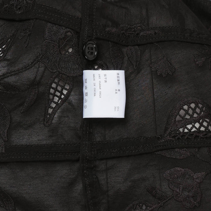 Caroline Hu Black Embroidery Inverted Shirt – Available at Club 21, Official Retailer in Singapore, Malaysia & Thailand with Global Shipping Online