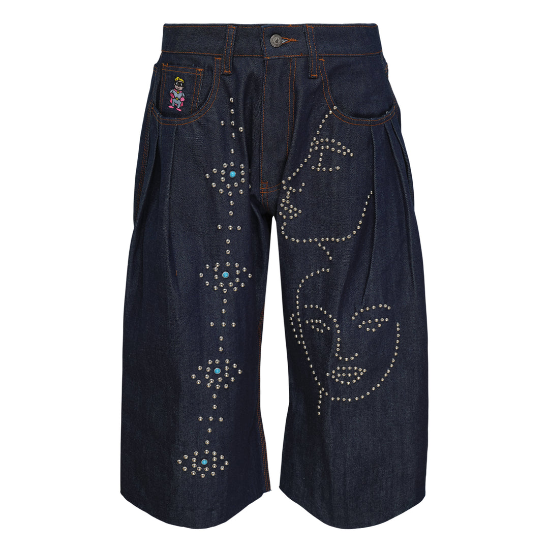 KidSuper Studios Studded Face Plated Long Shorts – Available at Club 21, Official Retailer in Singapore, Malaysia & Thailand with Global Shipping Online