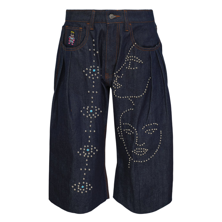 KidSuper Studios Studded Face Plated Long Shorts – Available at Club 21, Official Retailer in Singapore, Malaysia & Thailand with Global Shipping Online