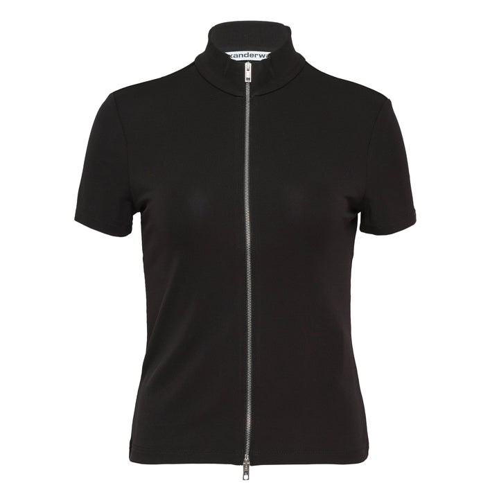 Short Sleeve Rashguard Mock Neck Top
