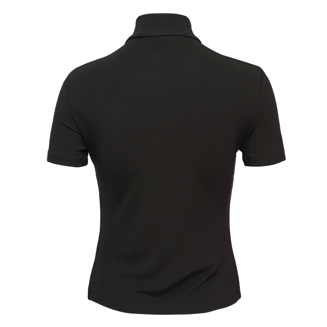 Short Sleeve Rashguard Mock Neck Top
