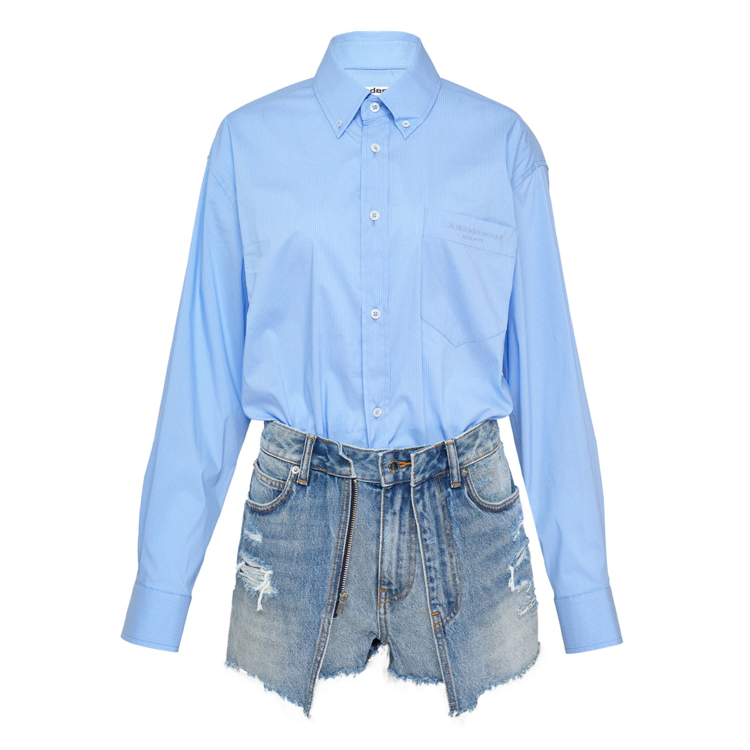 Prestyled Button Down Skort Romper