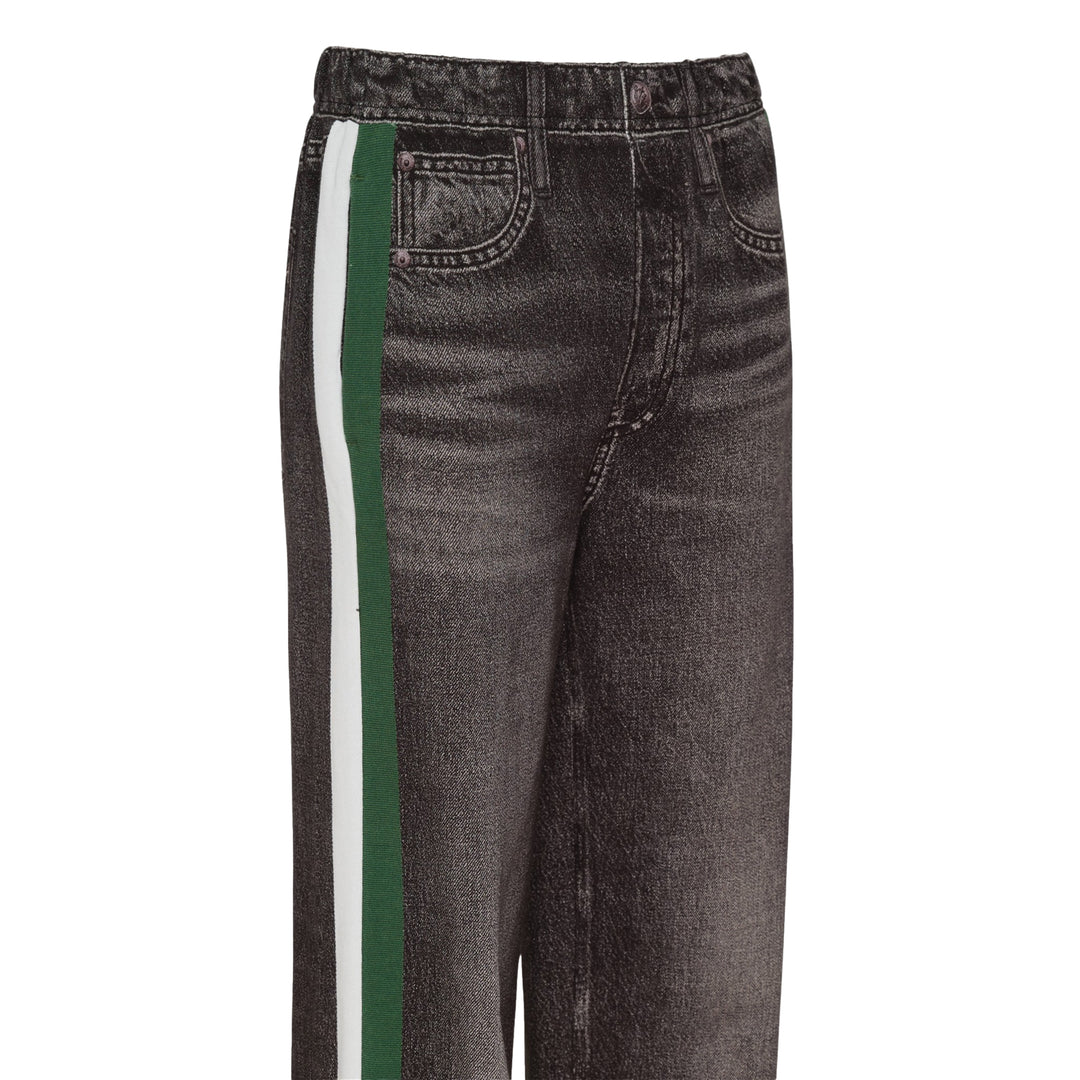 Side Stripe Wide Leg Jeans