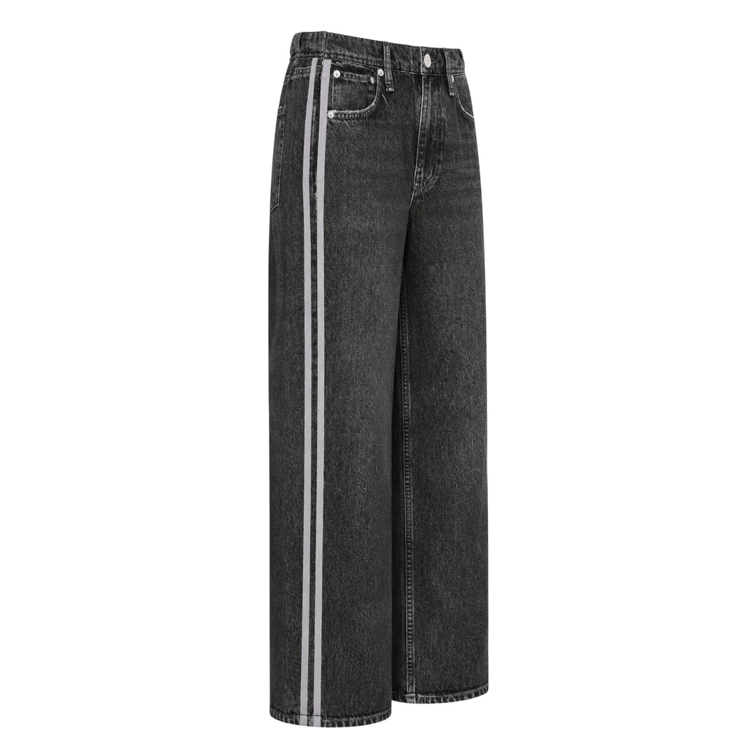 Side Stripe Wide Leg Jeans