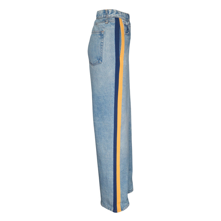 Side Stripe Wide Leg Jeans