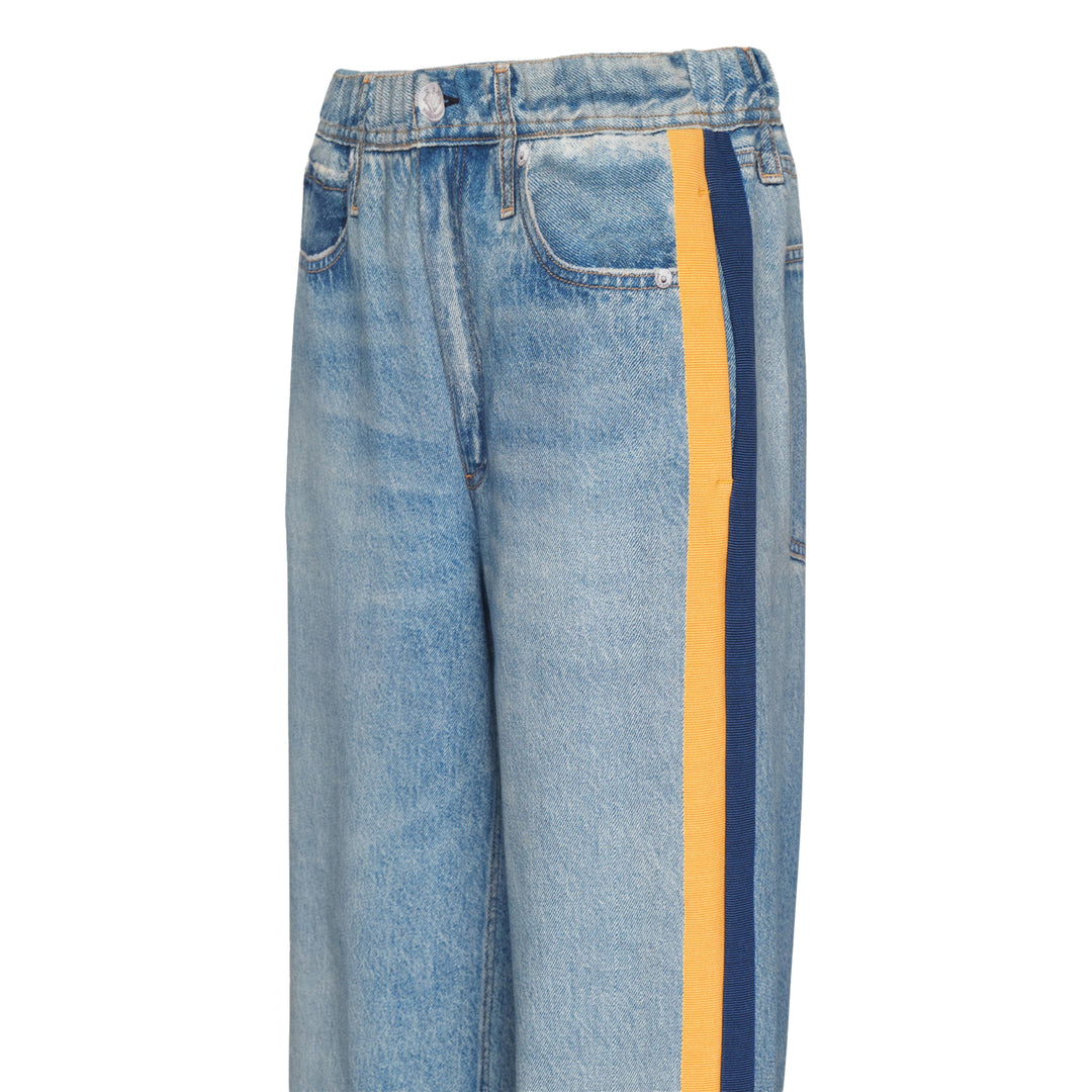 Side Stripe Wide Leg Jeans