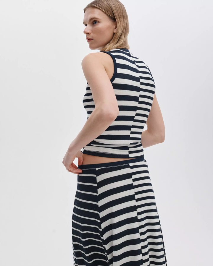 The Knit Mixed Stripe Skirt
